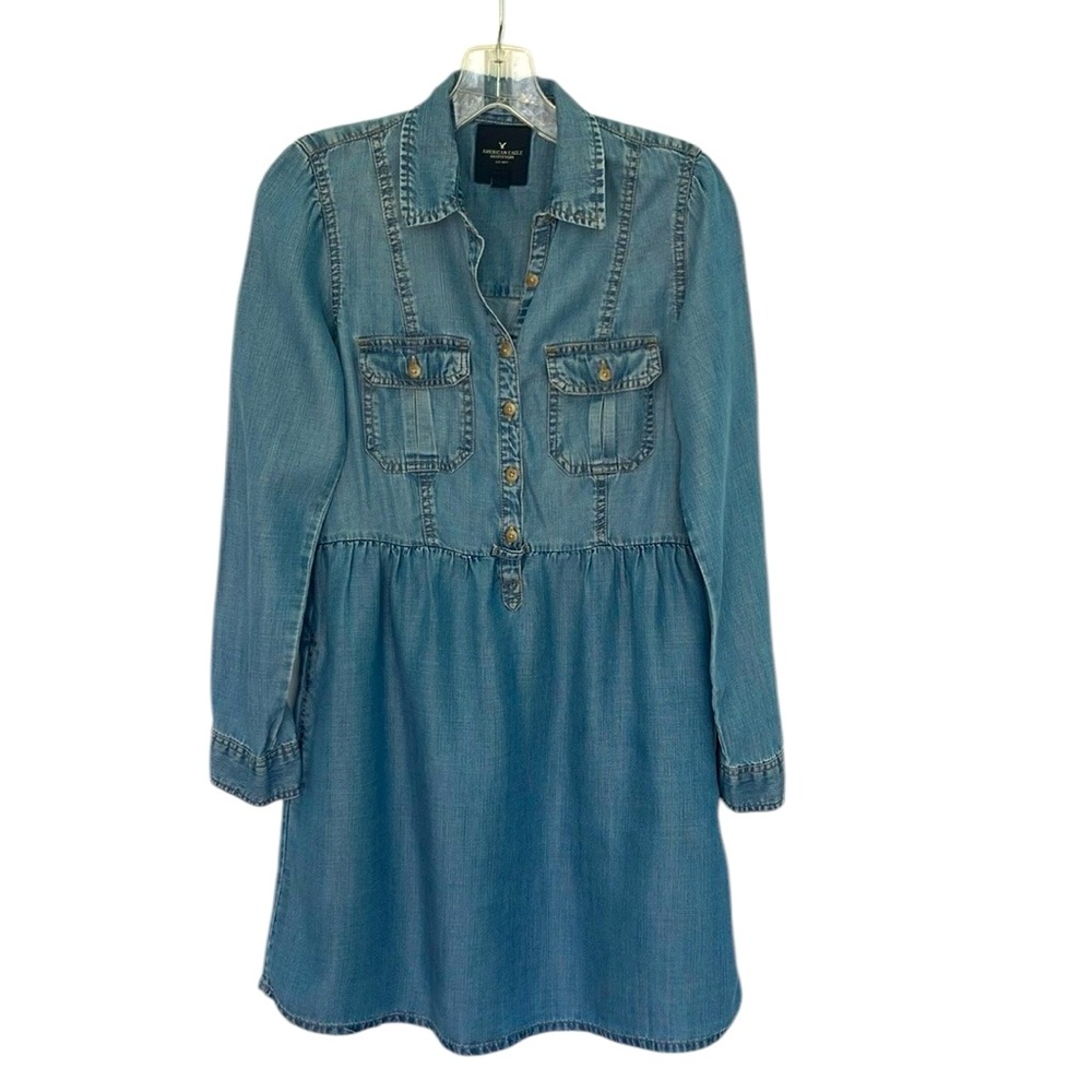 American Eagle Outfitters Blue Denim Dress
